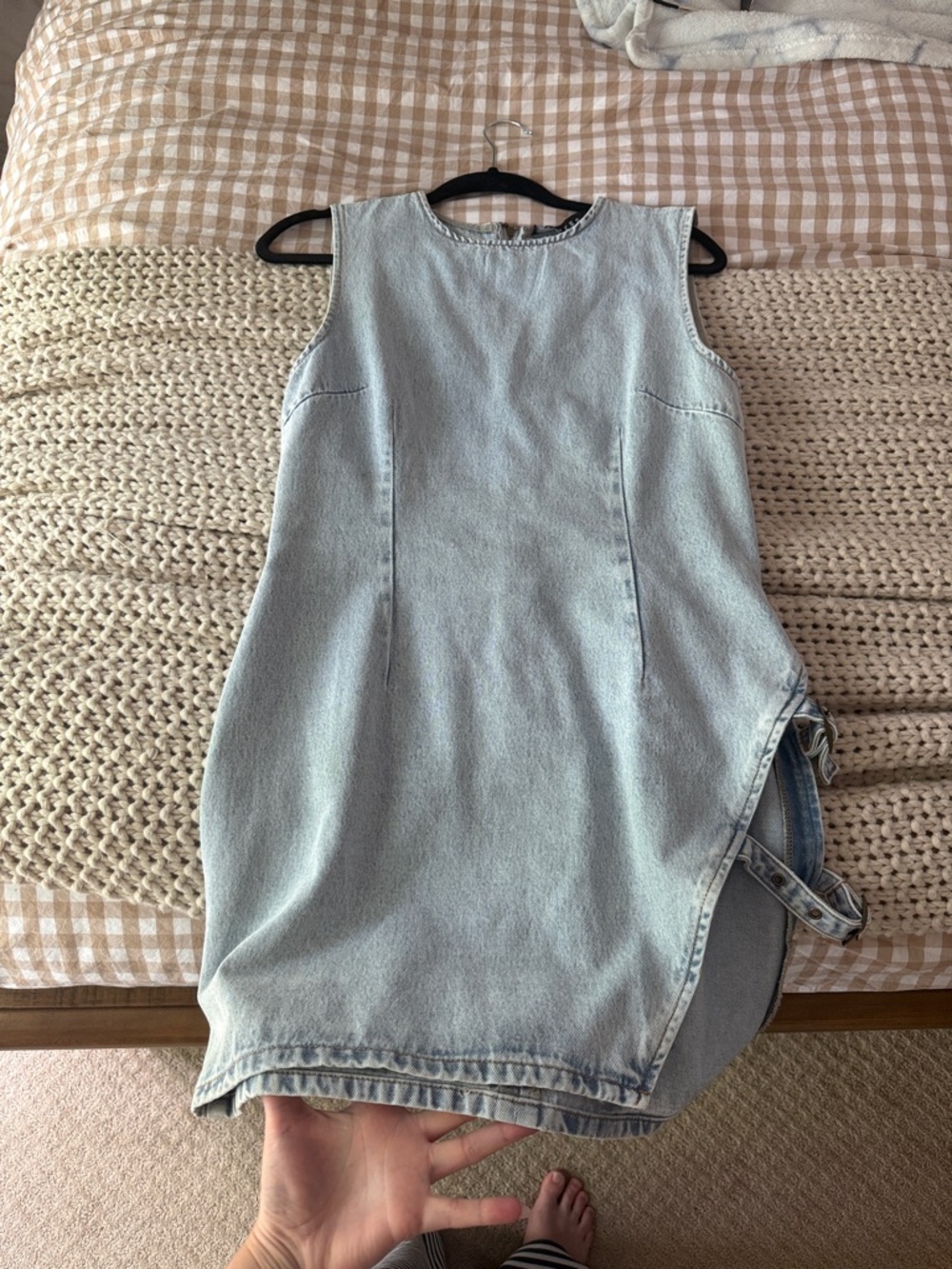 Lioness Light Wash Denim Sleeveless cut out Dress